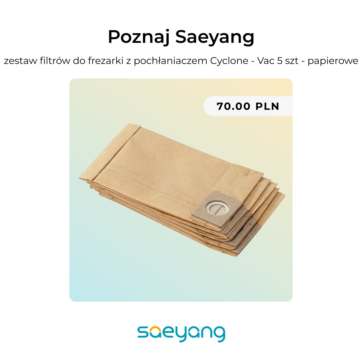 Saeyang filter set for nail drill with Cyclone absorber - Vac 5 pcs - paper 3
