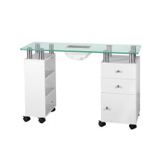 Glass desk with 013b absorber, white