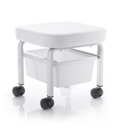 Cosmetic pedicure stool with a container