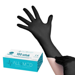 All4med disposable diagnostic nitrile gloves black p