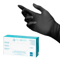 All4med jednorazowe rękawice diagnostyczne nitrylowe czarne S