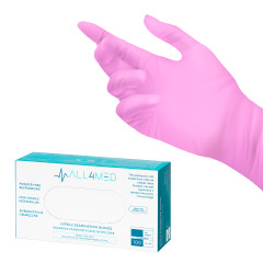All4med jednorazowe rękawice diagnostyczne nitrylowe różowe XS
