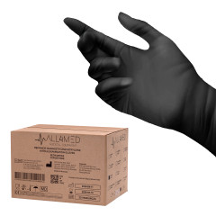 All4med jednorazowe rękawice diagnostyczne nitrylowe czarne S 10 x100szt