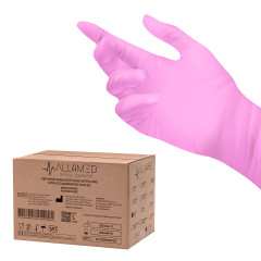 All4med jednorazowe rękawice diagnostyczne nitrylowe różowe XS 10 x100szt 