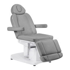 Fotel kosmetyczny elektryczny Azzurro 708A 4 silniki z podgrzewaniem szary