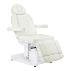 Fotel kosmetyczny elektryczny Azzurro 708A 4 silniki z podgrzewaniem biały