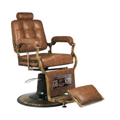 Gabbiano fotel barberski Boss Old Leather jasnobrązowy