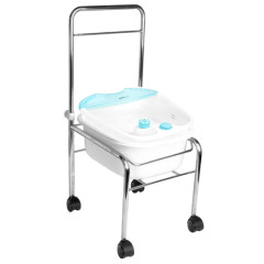 Set of paddling pool for pedicure on wheels chrome + foot massager massager with temperature maintenance am-506a