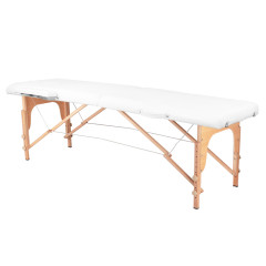 Klappbare Massageliege aus Holz BALANCE 2 Segmente weiß