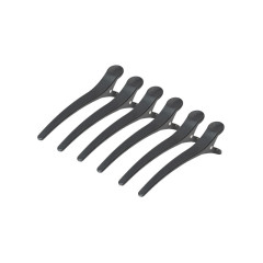 E-32 Hairdressing Clamps 6 pcs 11.5cm Black