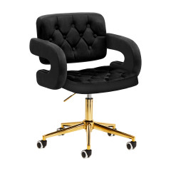 4Rico Krzesło obrotowe QS-OF213G aksamit czarne