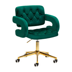 4Rico Krzesło obrotowe QS-OF213G aksamit zielone