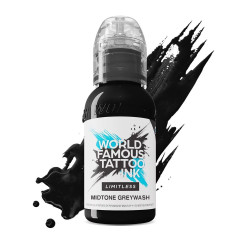 World Famous Limitless Tattoo Ink - Midtone Grey Wash 120ml