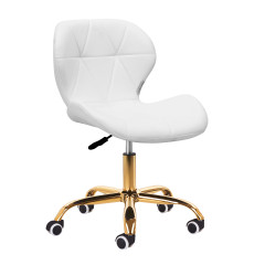 Taboret kosmetyczny QS-06G złoto biały