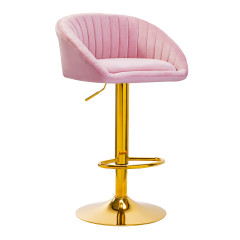 4Rico Bar Hocker QS-B16G pink velvet