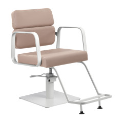 Gabbiano Friseurstuhl Porto Weiß Beige