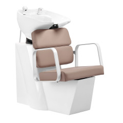 Friseurwaschstation Porto Weiß Beige