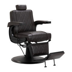 Hair System fotel barberski BM88066B brązowy czarna rama