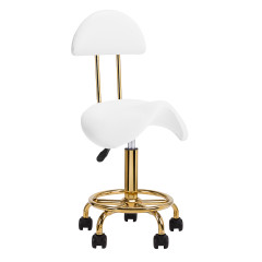 Taboret kosmetyczny 6001-G złoto - biały 2 gat.