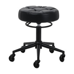 Taboret fryzjerski Gabbiano D054 czarny z czarną podstawą