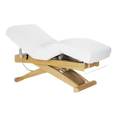 Leżanka SPA Sillon Siesta biała z jasnobrązową podstawą