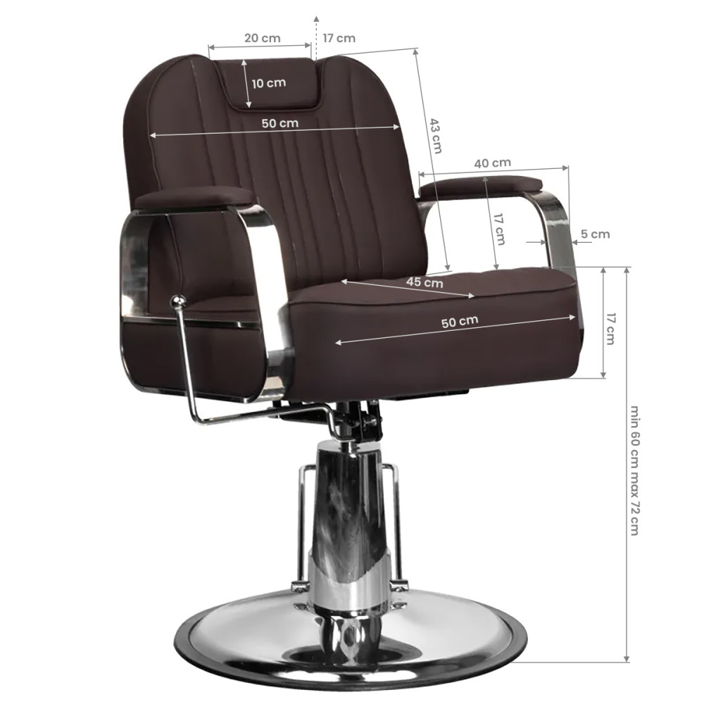 Gabbiano brown stern barber chair main product photo