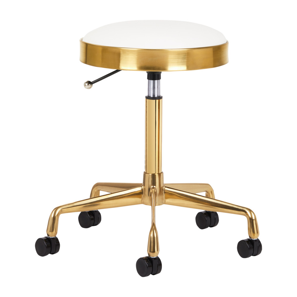 Taboret kosmetyczny H7 złoty biały main product photo