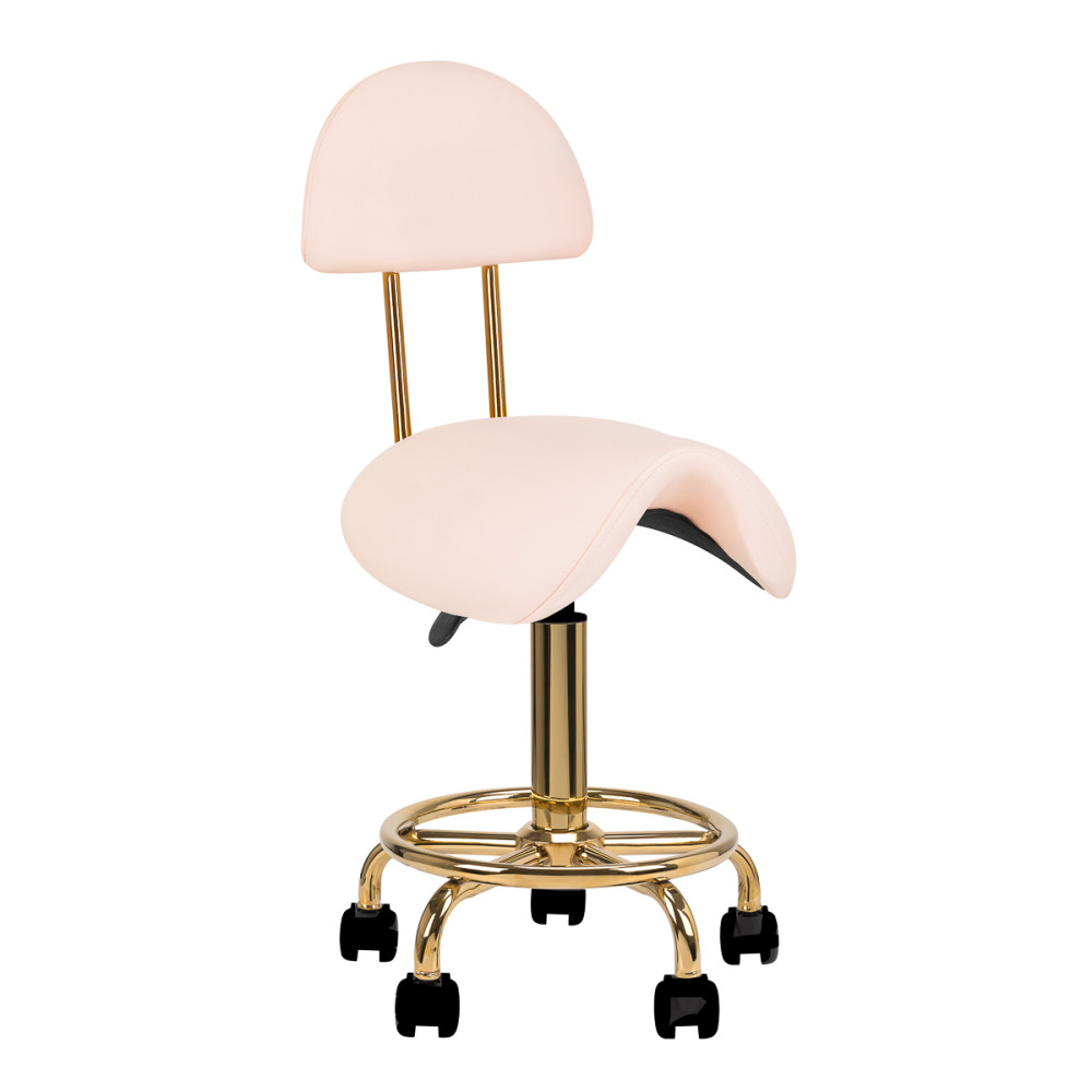 Taboret kosmetyczny 6001-G złoto - różowy 2 gat main product photo