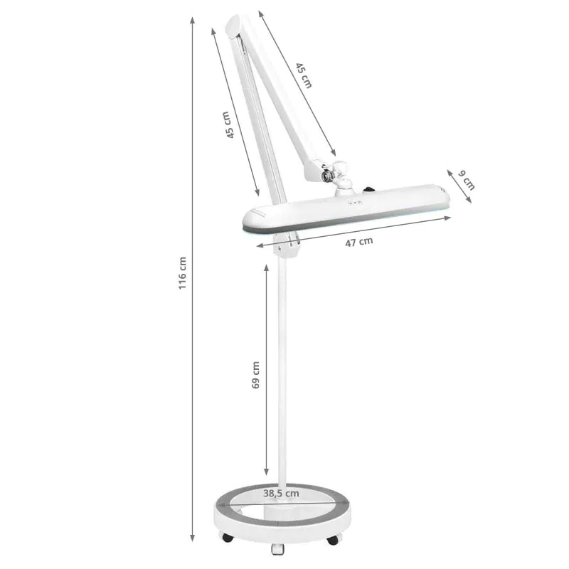 (jlj'mt購入8800 m Lampa warsztatowa led Elegante 801-l ze statywem reg