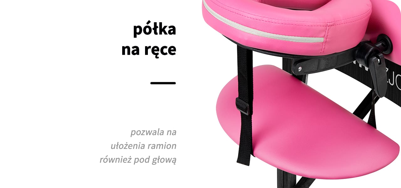 Skladací masérsky stôl drevený KOMFORT ACTIV FIZJO 2 segmentový ružovo čierny 04