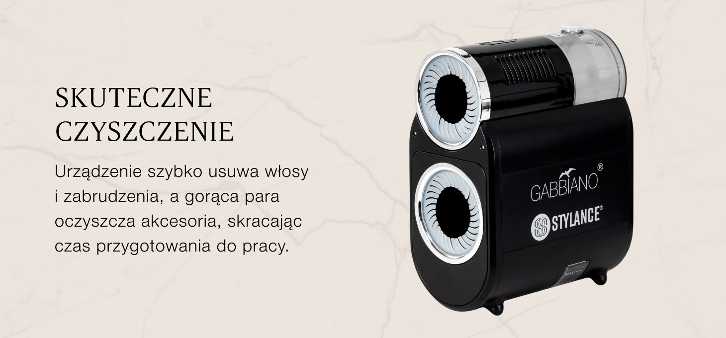 Gabbiano Urządzenie do czyszczenia i oczyszczania parowego szczotek fryzjerskich