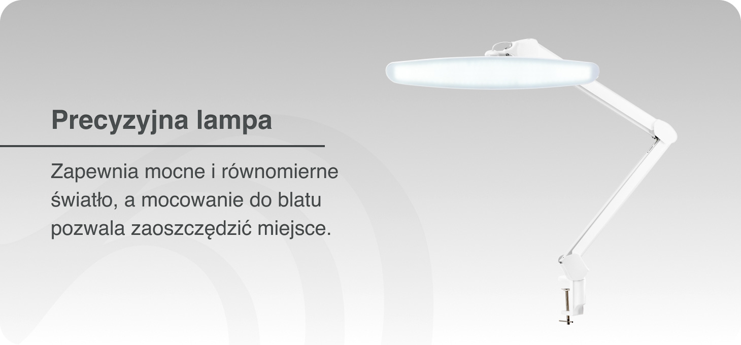 Elegante Lampa warsztatowa LED biała