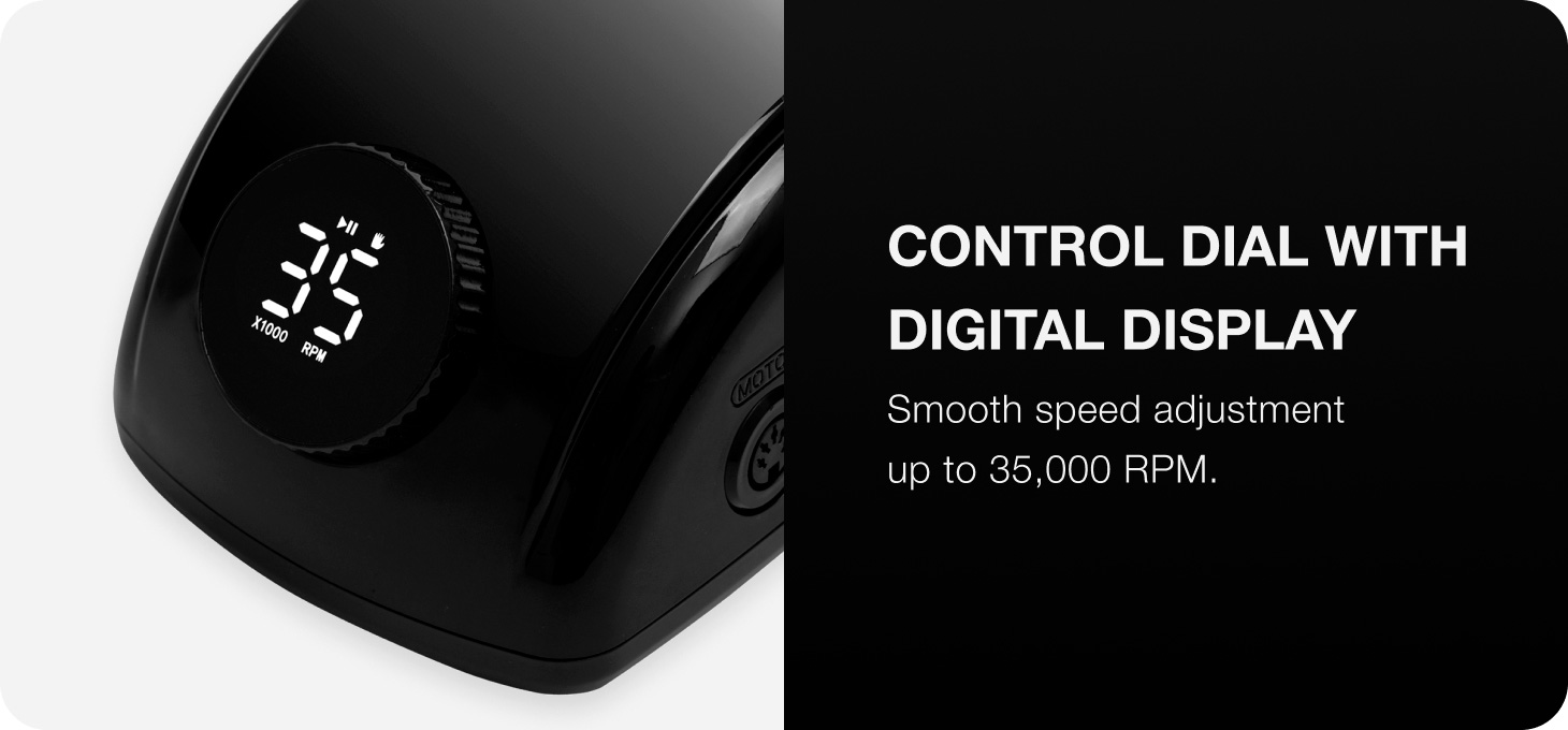 EXO Futura nail drill - control knob with digital display