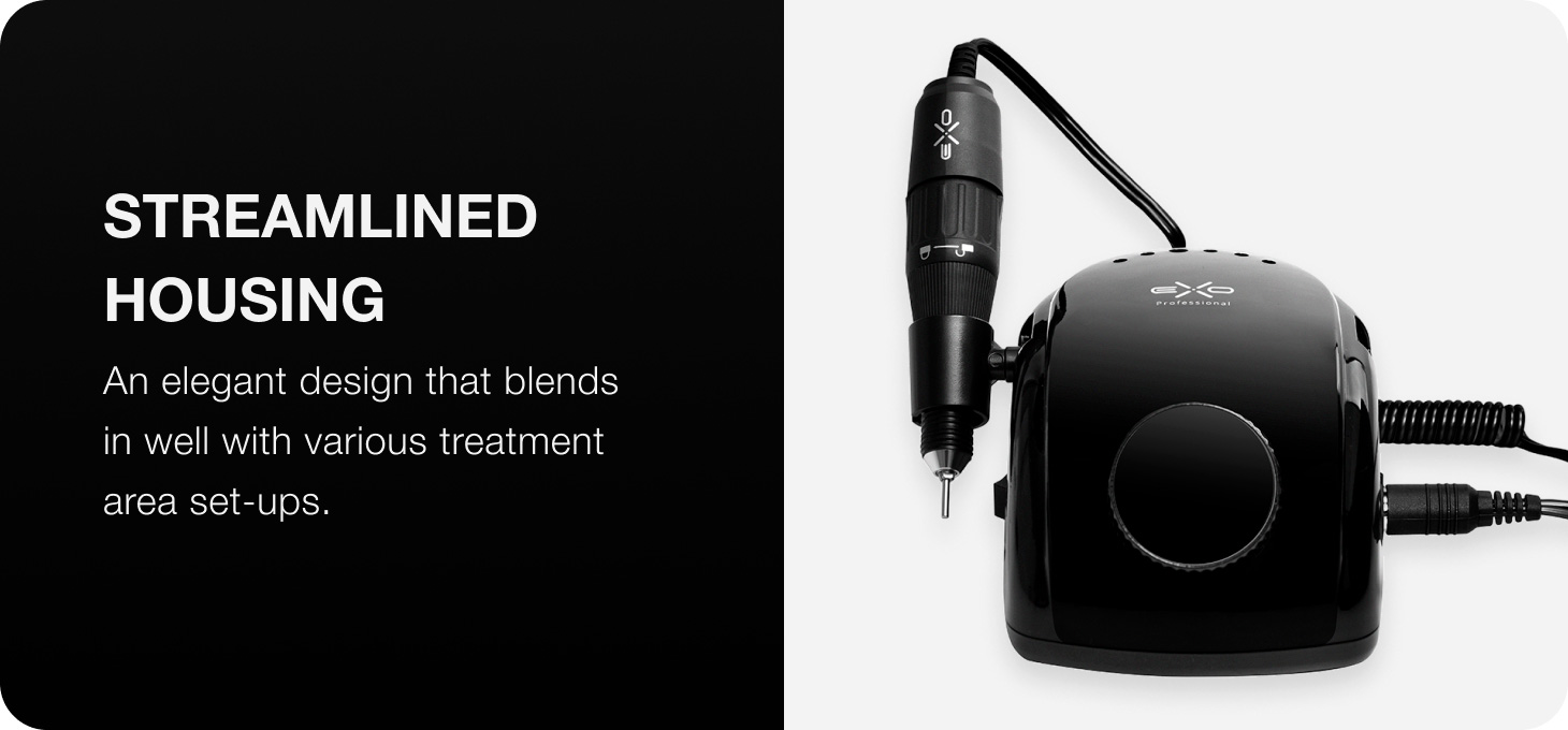 EXO Futura nail drill - black streamlined housing